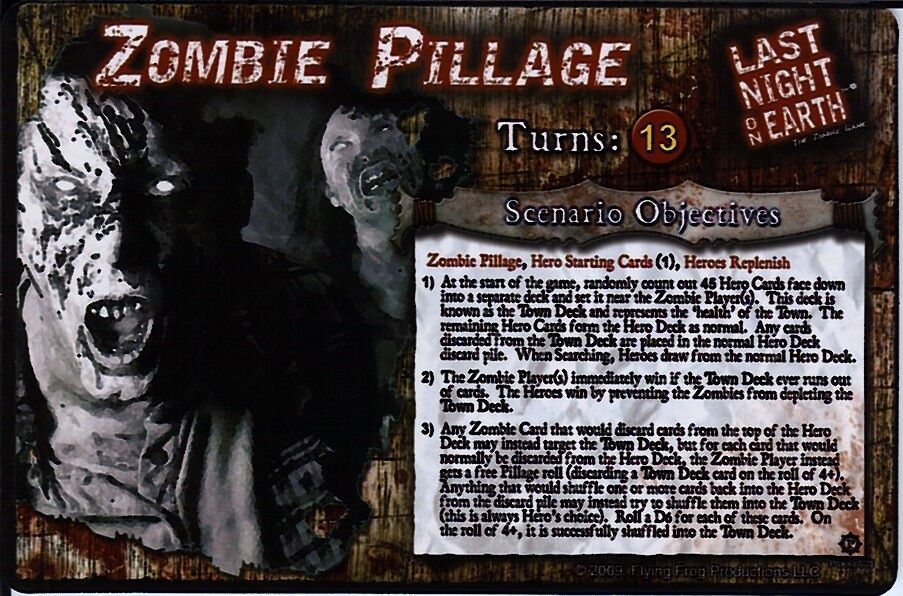 Last Night on Earth 'Zombie Pillage' Supplement