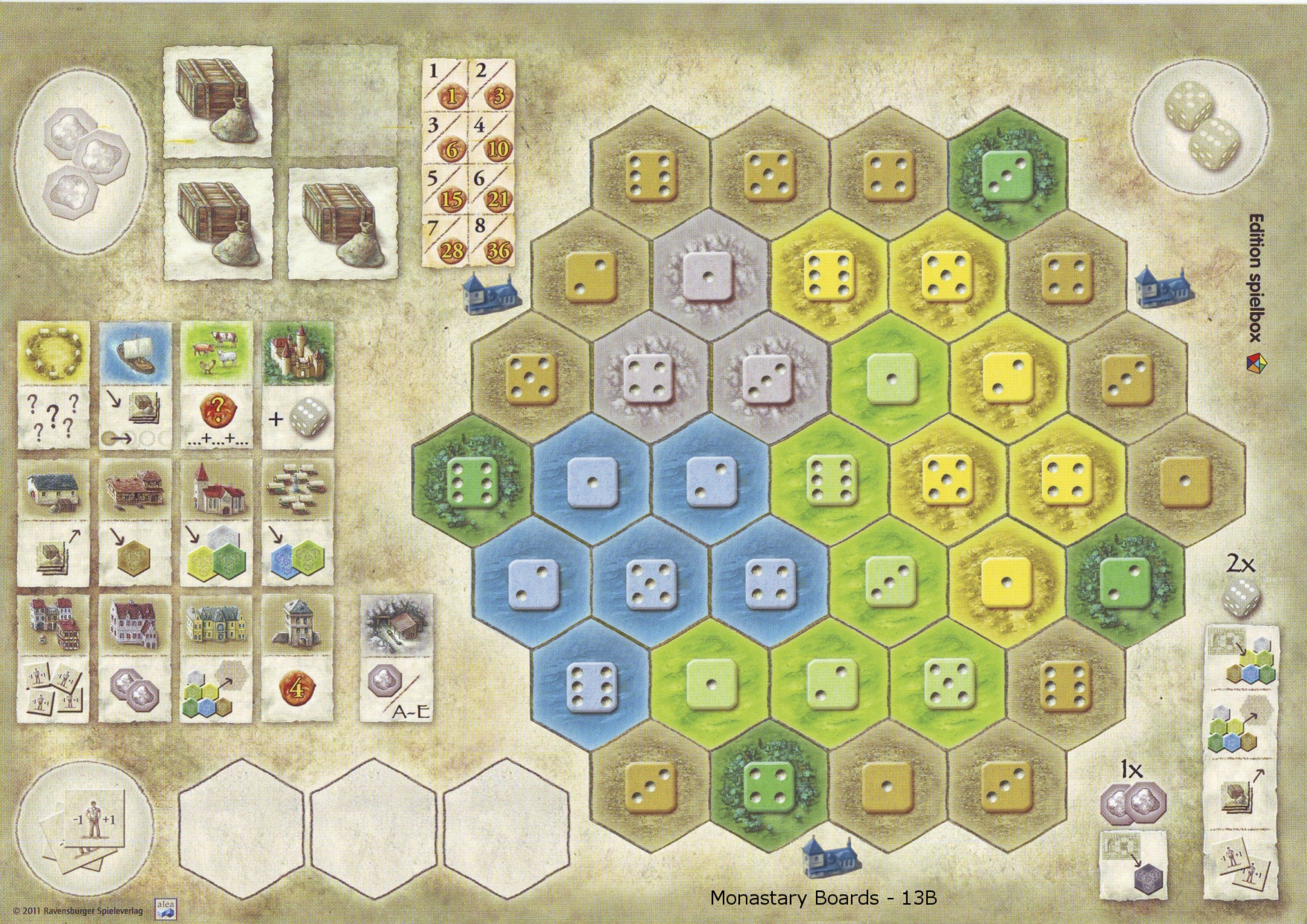 The Castles of Burgundy: 4th Expansion - Monastery Boards