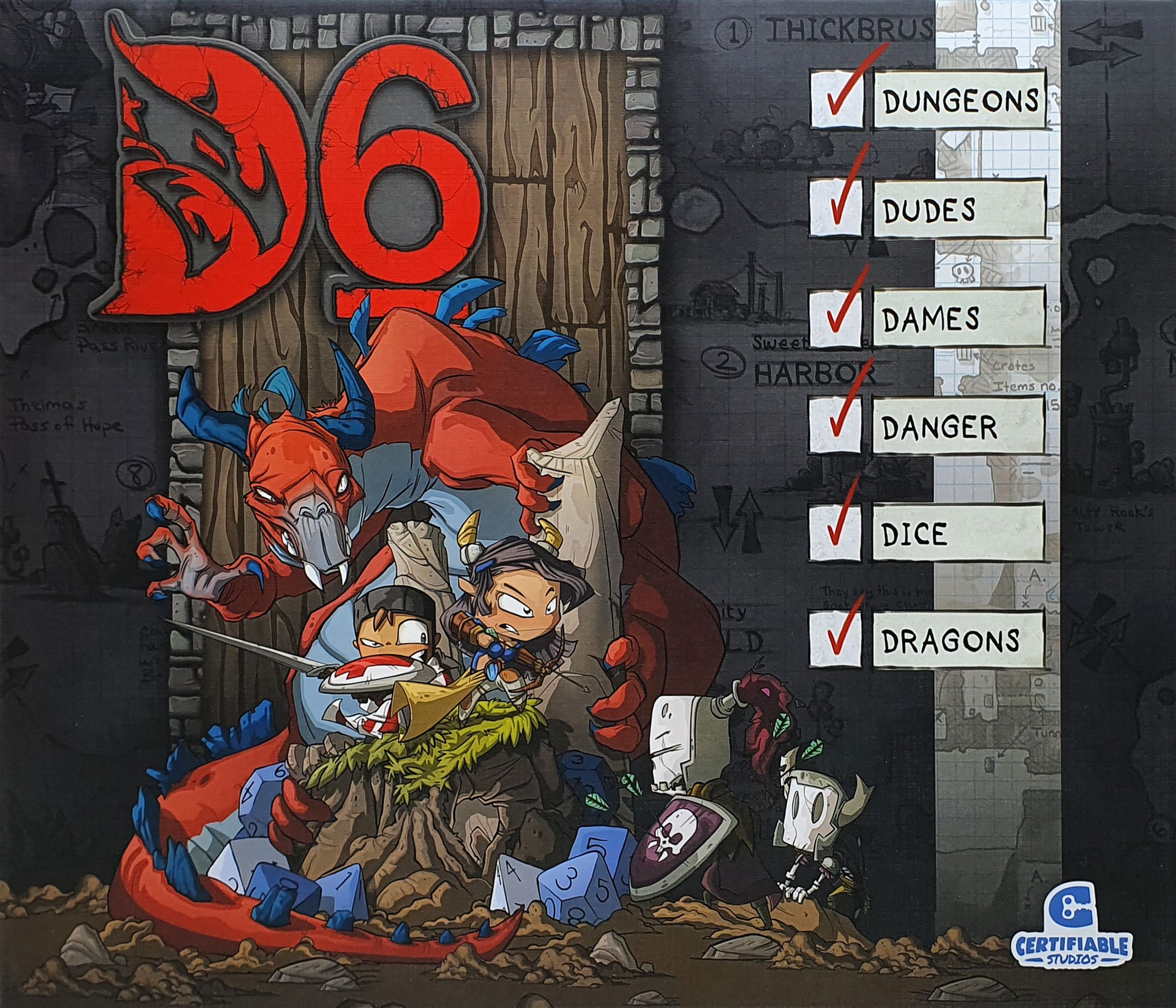 D6: Dungeons, Dudes, Dames, Danger, Dice and Dragons!